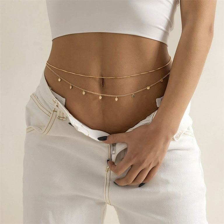 Crossover Bohemian Style Beach Wear Body Jewelry Belly Waist Chain Body  Chain Harness Necklace