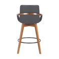 thumbnail image 6 of Pemberly Row 26" Wood/Faux Leather Swivel Counter Stool in Gray/Walnut, 6 of 6