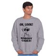 thumbnail image 4 of Funny Nobody Cares Binoculars Joke Sweatshirt for Men or Women Brisco Brands M, 4 of 6