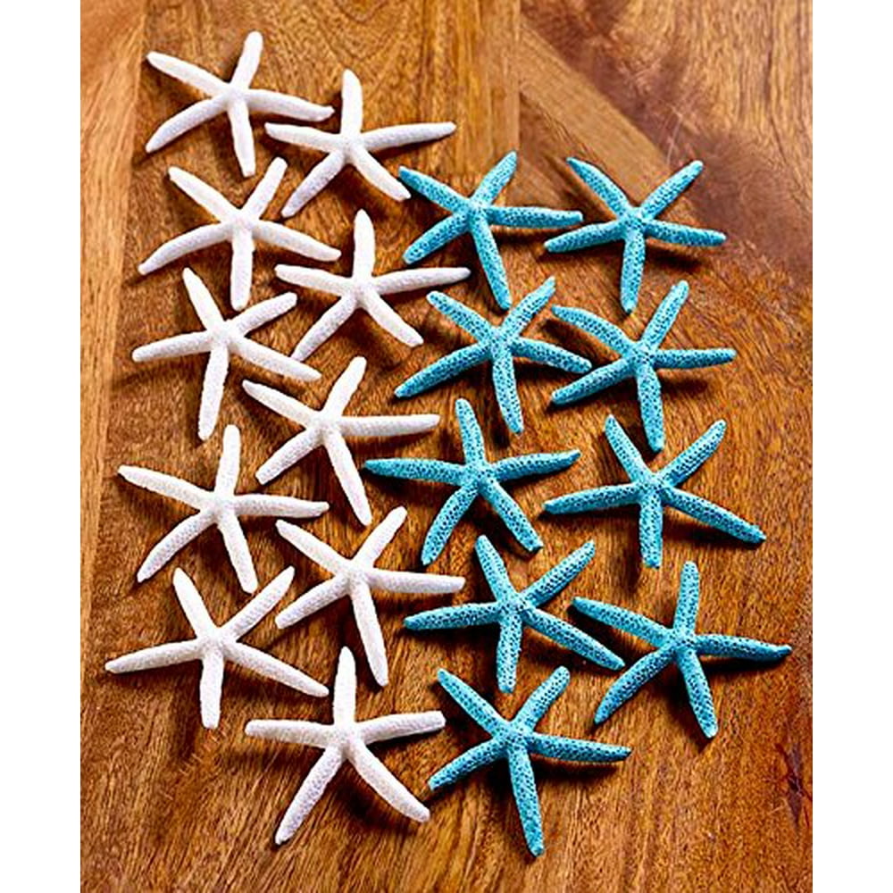 19 Pc Coastal Blue White Starfish Vase Fillers Beach Nautical Decor