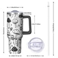 thumbnail image 2 of OBREWU Black and White Mushroom Tumbler with Handle and Lid,Black and White Mushroom 40oz Double Wall Vacuum Insulated Tumbler,Cups Gift for Women and Men, 2 of 7