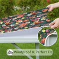 thumbnail image 6 of Pioneer Flower Floral Print Pattern Square Fitted Tablecloth with Elastic Edge,Square Table Cover,Washable Elastic Table Cover for Home Kitchen Party Decor 36"x36", 6 of 6