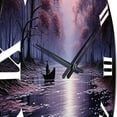 thumbnail image 5 of Designart "Pink Canal Serenitys Reflection painting" Canals Oversized Wall Clock, 5 of 5