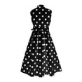thumbnail image 5 of XIAOCHA Womens Polka Dot Midi Dress Flowy A Line Sleeveless V Neck Casual Party Dresses, 5 of 6