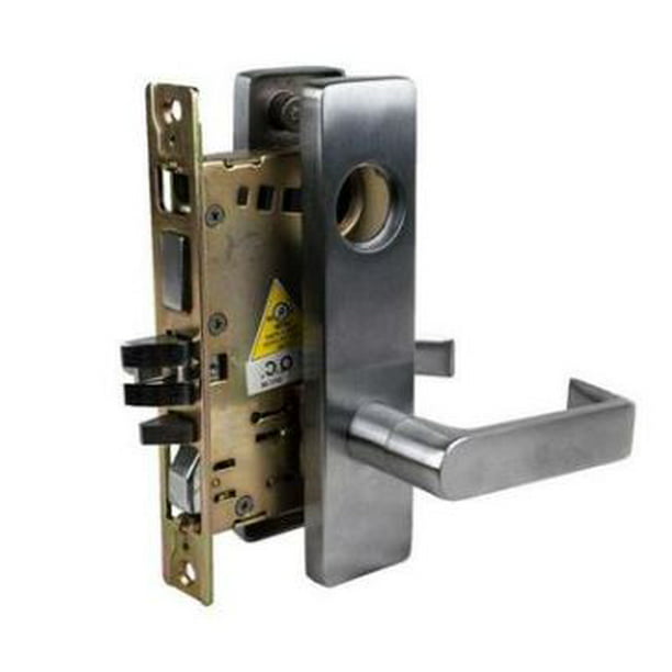 Right Handed Grade 1 Commercial Heavy Duty Mortise Lock in Satin Chrome Passage Function with