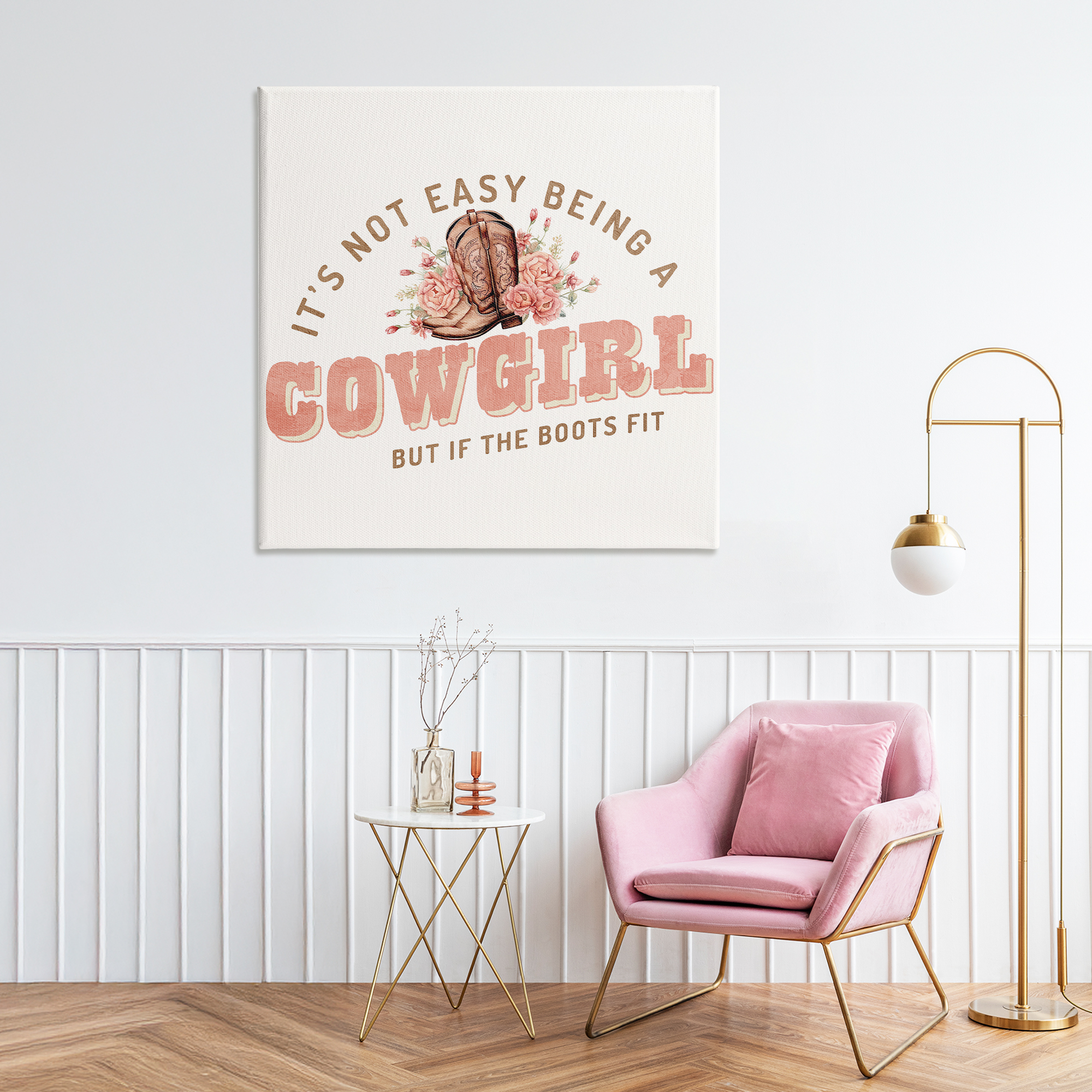 Not Easy Being Cowgirl Canvas Wall Art, design by Kim Allen