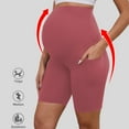 thumbnail image 3 of Bearsland Women's Plus Size Butterluxe Maternity Shorts over The Belly Pregnancy Yoga Shorts Workout Athletic Biker Shorts 2-Pack, 3 of 7