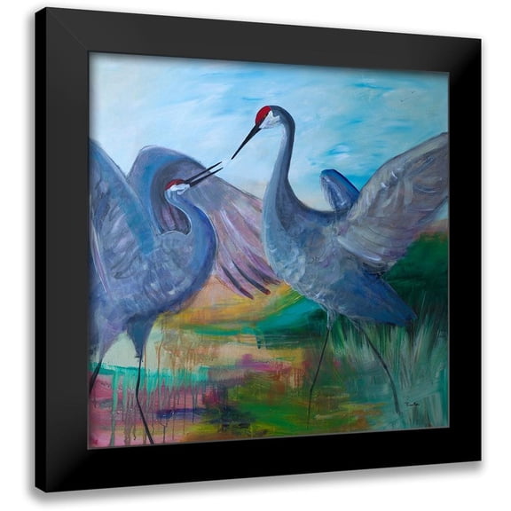 Maria, Robin 12x12 Black Modern Framed Museum Art Print Titled - Sandhill Cranes