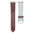 thumbnail image 3 of Slim Leather Band Compatible with Apple Watch 42/44/45/46/49mm,for Women Men,Quadrate&Round Arc Buckle Deaign,Lychee Leather Adjustable Classic Watch Band Strap Bracelet,Bluewinered, 3 of 7