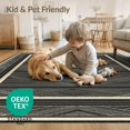 thumbnail image 4 of ODIKA 9'x12' Washable Area Rug Non-Shedding, Easy Care Large Minimalist Blackrug Symmetrical Block Motif Covering Border for Master Suite, California King, Under Bed, 4 of 7