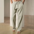 thumbnail image 2 of Men's Casual Pants Men's Slim Fit Business Pants Fashion Solid Casual Flat Front Work Long Trousers Khaki 3XL, 2 of 9