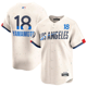 thumbnail image 1 of Camiseta clásica de béisbol de Yoshinobu Yamamoto de Los Angeles Dodgers, color crema, con número de estrella bordado.-M, 1 of 2