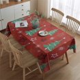thumbnail image 2 of Red Christmas Tree Pattern Rectangle Tablecloth 60"x84",Waterproof Polyester Rectangle Table Cloth, Wipeable Spillproof Polyester Tablecloth for Dining, Camping, Indoor and Outdoor, 2 of 5