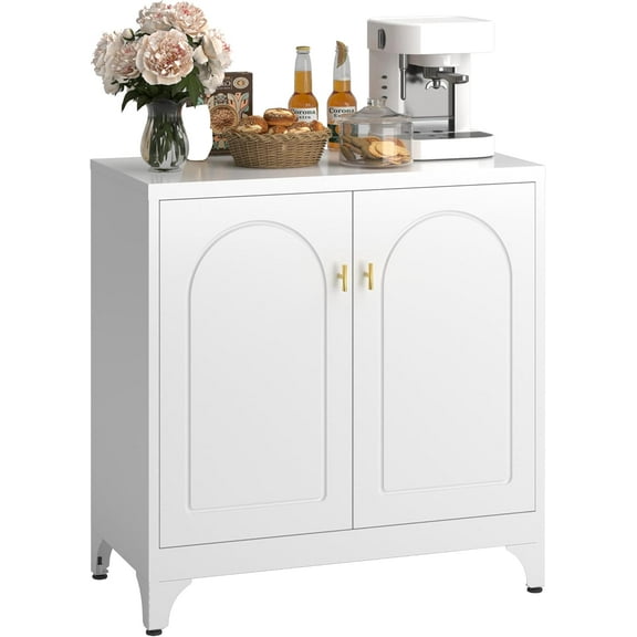 Coffee Bar Cabinet,Kitchen Storage Cabinet,Buffet Cabinet with Storage and Adjustable Shelf,White Sideboard Buffet Cabinets for Dining Room, Living Room