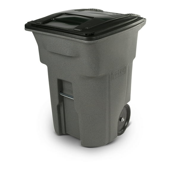 Toter 96 Gal. Trash Can Graystone with Quiet Wheels and Lid