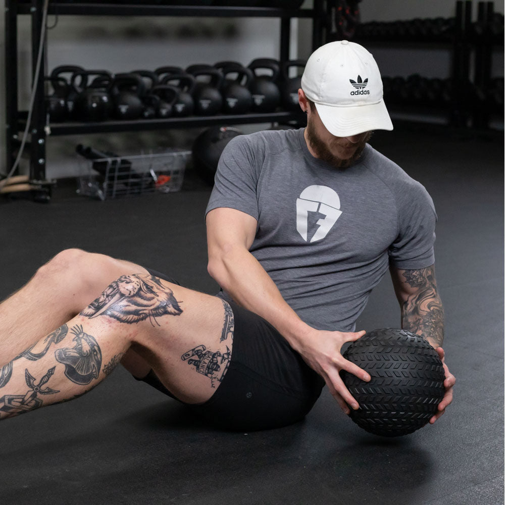 Titan Fitness 20 LB Rubber Tread Slam Ball, Dead Bounce, 10in Diameter, Weight Workout - Throw, Catch, Slam, Twist