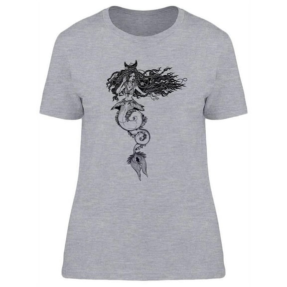 Mermaid With Curvy Fish Tail T-Shirt Women -Image by Shutterstock, Female Medium
