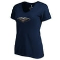 thumbnail image 2 of Women's Zion Williamson Navy New Orleans Pelicans Playmaker Name & Number V-Neck T-Shirt, 2 of 3
