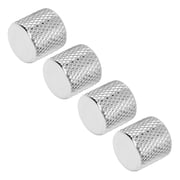 NFTIGB 4Pcs Flat Top Metal Potentiometer Knobs Electric Guitar Bass Volume Tone Control Knobs Replacement Parts Instrument Accessories 0.72x0.70 inches / 18.4x17.8 mm Silver