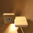 thumbnail image 2 of SYWAN 2Pcs 4" Wood LED Display Base, Round & Square, Warm Color, USB Powered, 2 of 8