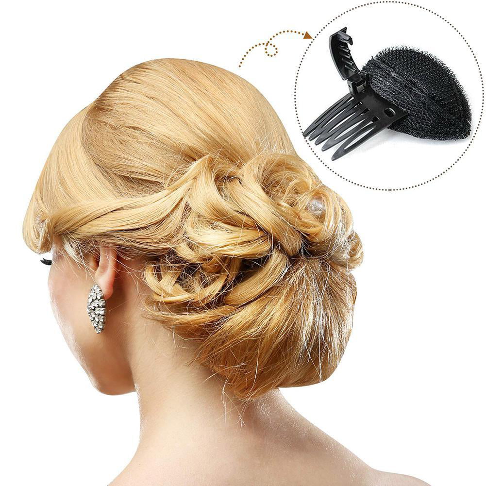 Amazon.com: 4 Pieces Puff Hair Head Cushion Invisible Fluffy Hair Pad  Sponge Clip Front Hair Base Comb Bun Bump Up Volume Hair Base Invisible  Fluffy Styling Insert Increase Hair Pad for Women