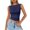 Dark Blue, variant on Women's Short Length Round Neck Sleeveless Tank Top, Sexy Fitted Basic Shirt for Layering or Club Outfits,Army Green L