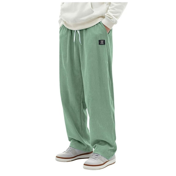TSHXS Sweatpants For Men Men'S Corduroy Pants Mens Corduroy Joggers Pants Casual Cargo Pants Drawstring Elastic Waist Baggy Sweatpants With Pockets L