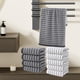thumbnail image 1 of Juego de toallas de baño - Toallas de poliéster suave y absorbente de 5 piezas, grises y blancos, 29,5x13,8 pulgadas, de secado rápido para baño, spa y piscina, 1 of 6
