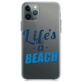 thumbnail image 1 of DistinctInk Clear Shockproof Hybrid Case for iPhone 11 Pro MAX (6.5" Screen) - TPU Bumper Acrylic Back Tempered Glass Screen Protector - Life's a Beach, 1 of 1