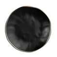 thumbnail image 6 of Elama Modern 16 Piece Stoneware Dinnerware Set in Matte Black with Gold Rim, 6 of 9