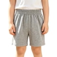 thumbnail image 3 of VBTAPA Boys Girls Cotton Athletic Shorts, Toddler Athletic Basketball Short Pants, Solid Summer Soccer Shorts, Kids School Sports Jogger Shorts Gray 4-5 Years, 3 of 7