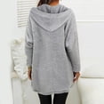 thumbnail image 6 of Gray Womens Fall Tops Women's Double Velvet Autumn and Winter Fluffy Large Profile Long Sleeved Casual Warm Long Sleeved Plush Sweatshirt with Pockets Sweaters for Women, 6 of 6