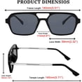 thumbnail image 4 of FEISEDY Vintage Square 70s Flat Aviator Sunglasses Women Men Metal Design Shades B2752, 4 of 13