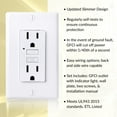 thumbnail image 2 of Faith 15A GFCI Outlets, Slim, Non-Tamper-Resistant GFI Duplex Receptacles with LED Indicator, Self-Test Ground Fault Circuit Interrupter with Wall Plate, ETL Listed, White, 10 Pack, 2 of 6