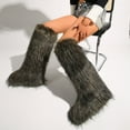 thumbnail image 4 of Women's Winter Fluffy Faux Fur Knee High Snow Boots Warm Plush Furry Outdoor Y2K Boots, 4 of 5