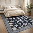 thumbnail image 3 of ODIKA 8'x10' Washable Area Rug Non-Slip Chair-Friendly Mat Ocean Nautical Wave Seashell Border Bathroom Coral Reef Starfish Flowing Dynamic for Dining Room, Large Office, Lounge, 3 of 7