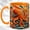 Orange, variant on Octopus Coffee Mug, Retro Ocean Wave Mug, Ceramic 11 oz