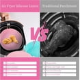 thumbnail image 4 of Silicone Air Fryer Liners,2 Pack Reusable Air Fryer Pot 7.5 Inch Air Fryer Accessories,Air Fryer Basket Replacement of Parchment Liners for Kitchen Accessories (for 3QT or Bigger), 4 of 7