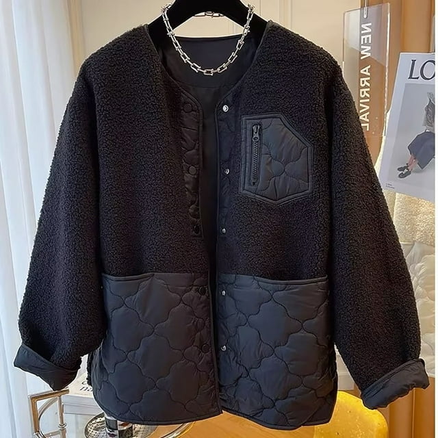 LSLJS Manteau Chaud pour Femmes avec Poches, Longue Veste d'Hiver à Manches Longues
