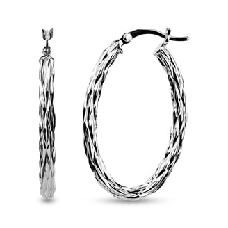 LeCalla Orecchini A Cerchio Love Knot In Argento 925 - Design Ovale Balinese, 20x15 Mm, Confezione Regalo