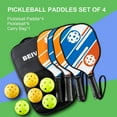 thumbnail image 6 of BEIVES Wood Pickleball Paddles Set of 4 - Pickle Ball Rackets with Indoor Outdoor Balls & Bag, 6 of 8