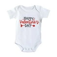 thumbnail image 3 of Baby Boys Girls Valentines Day Clothes Romper Cute Heart Print Floral Short Sleeve Bodysuit Top Cute Jumpsuit Clothes Layette Set Spring Summer Festival Clothes for and 6-9 Months, 3 of 5