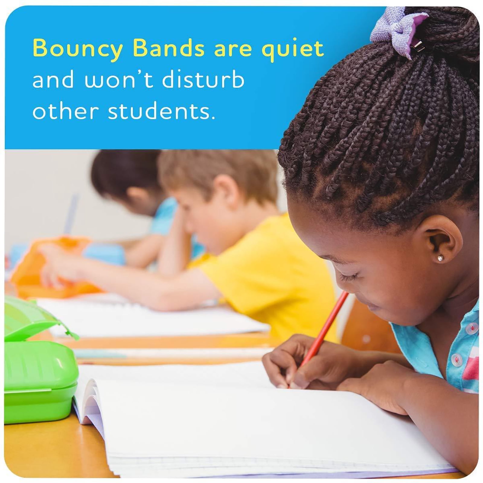 Bouncyband® for Extra-Wide School Desks, Blue Tubes