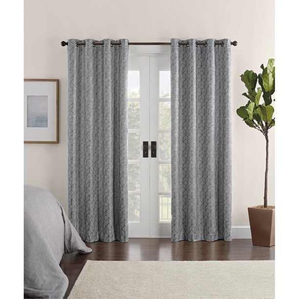 Eclipse Allure Geo Draft Stopper, 100 Blackout Grommet Top Curtain