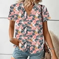 thumbnail image 5 of Womens Button Down Shirt Plus Size Summer Casual Short Sleeve Lapel Casual Printed Button Up T Shirt Fashion, 5 of 7