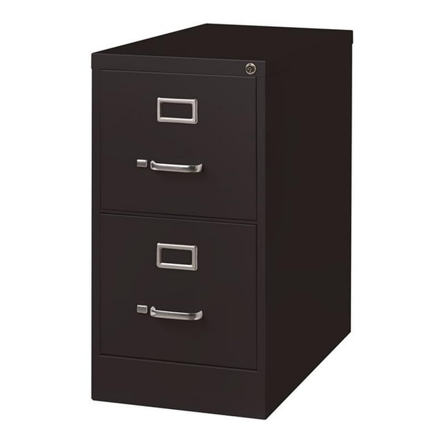 Scranton & Co 26.5"D 2-Drawer Letter Width Vertical Black Filing Cabinet