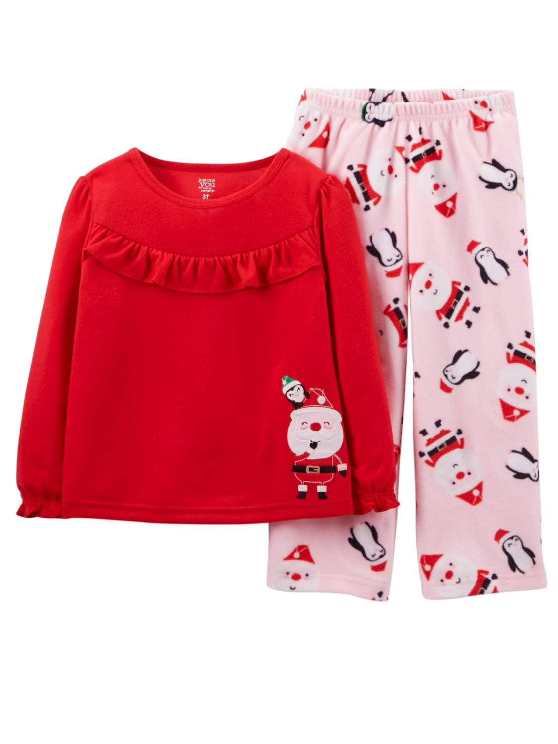 NEW Girls Carter/'s 3-6 Months Christmas Fleece Hooded Top Legging Set Santa