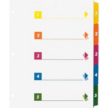 Business Source Color-coded Table of Contents/Tabs Index Dividers - Printed Tab(s) - Digit - 1-5 - 5 Tab(s)/Set - 3 Hole Punched - White Divider - Multicolor Mylar Tab(s) - 24 / Box Business Source Color-coded Table of Contents/Tabs Index Dividers - Printed Tab(s) - Digit - 1-5 - 5 Tab(s)/Set - 3 Hole Punched - White Divider - Multicolor Mylar Tab(s) - 24 / Box