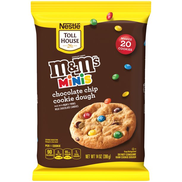 NESTLE TOLL HOUSE M&M's Minis Chocolate Chip Cookie Dough 14 oz. Pack ...