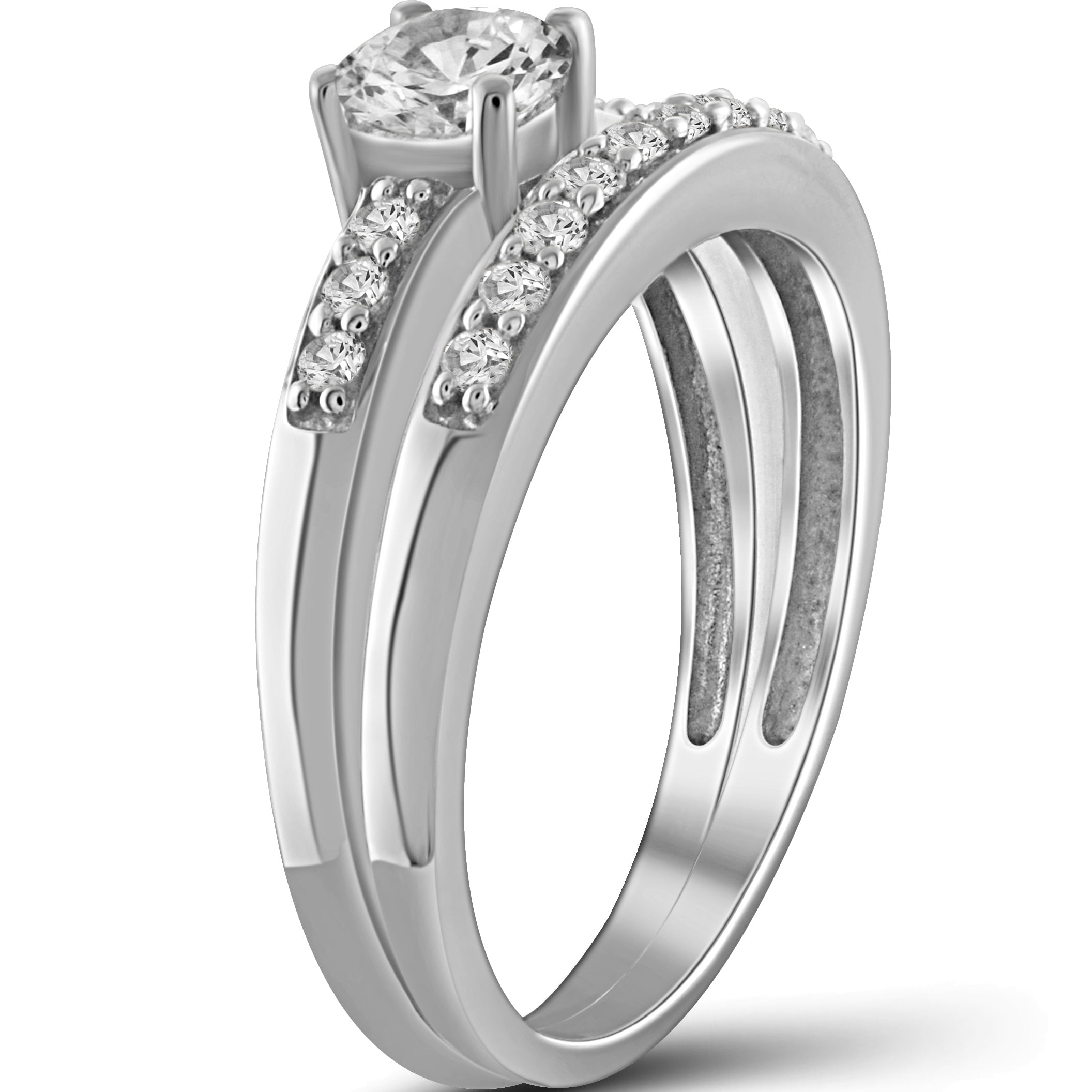 0.925 Sterling Silver 1.15 Carat White Cubic Zirconia Ring for Women | Cubic Zirconias for Everyday Womens Wear